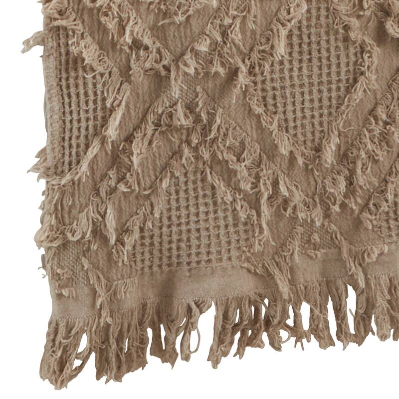 Waffle Weave Table Runner With Fringe Design