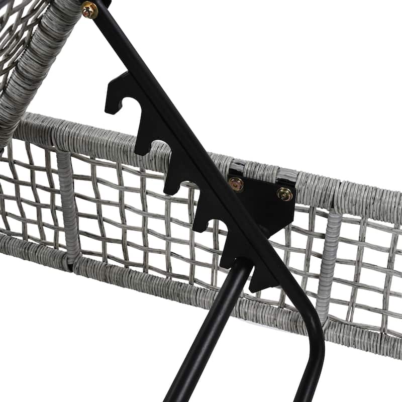 Patio Chaise Lounge with 5-Position Backrest, Cushion & Wheels
