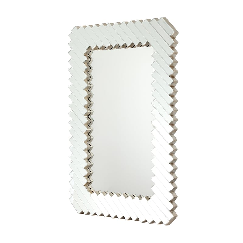 40" Modern Silver Glass Framed Rectangular Decorative Wall Bathroom Vanity Mirror