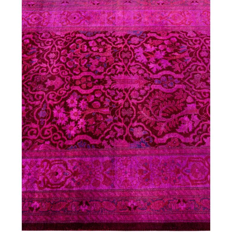 Overdyed One-of-a-Kind Hand-Knotted Area Rug - Pink - 2' 7" x 13' 10"