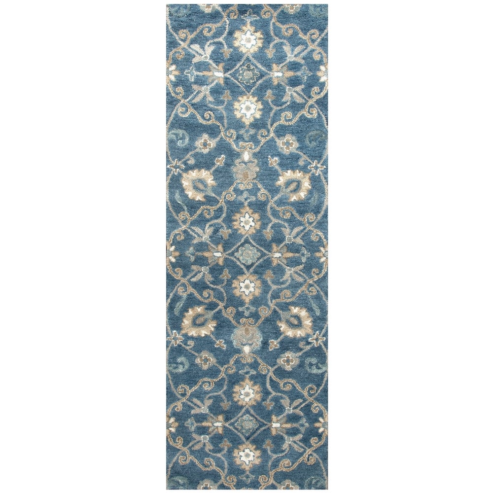 Alora Decor Napoli Hand-tufted Floral Scrollwork Wool Rug