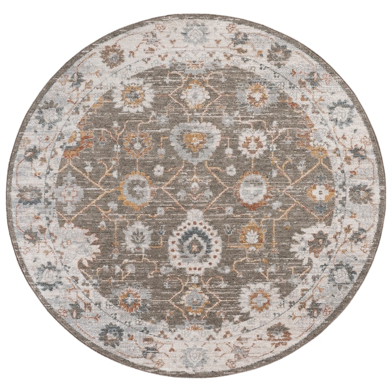 SAFAVIEH Vintage Rosewood Piroska Rug - 6'3" Round - Green/Ivory Rust