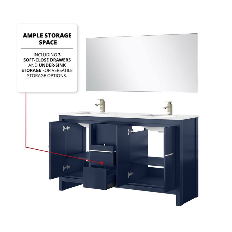 Lafarre Bath Vanity Quartz Top, Sink, Mirror & Brushed Nickel Faucet