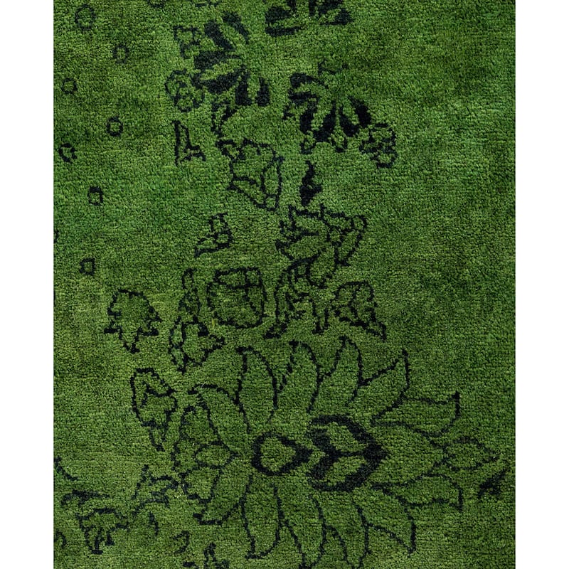 Overdyed One-of-a-Kind Hand-Knotted Area Rug - Green - 8' 3" x 10' 6"