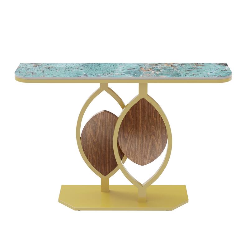 Narrow Console Table with Multicolored Rock Plate Top - 47.1 x 11.7 x 30.7inch