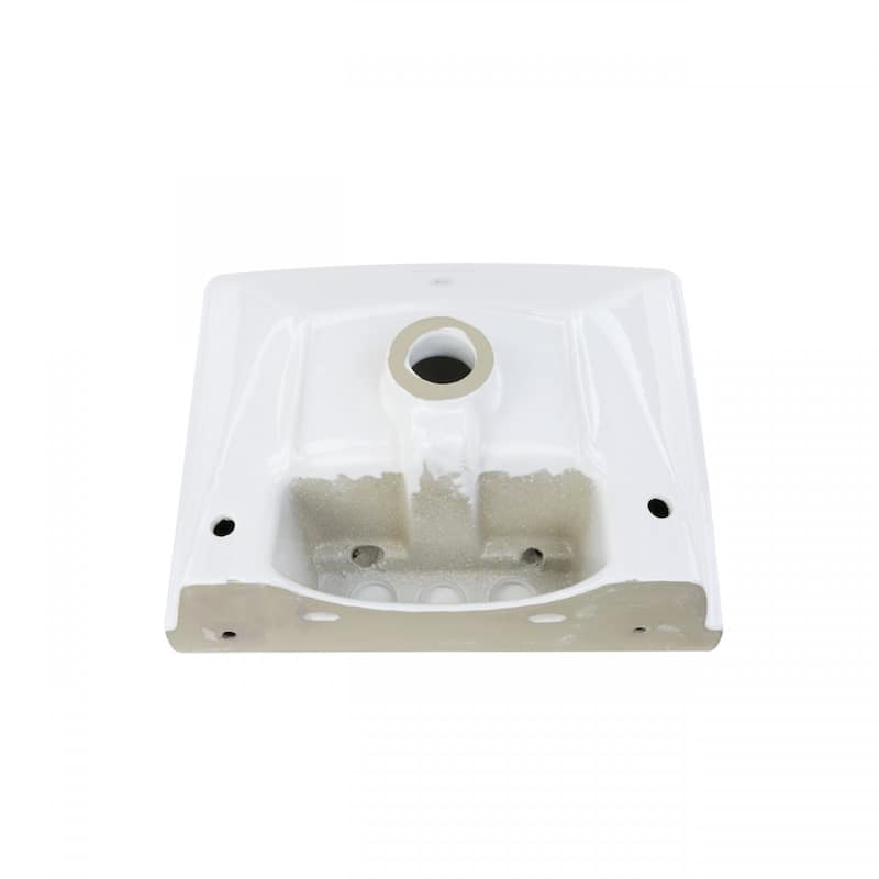 WeeWash Child Pedestal Sinks 16" Wide White Porcelain Pedestal Sink with Centerset Faucet Holes (Set of 2) Renovators Supply