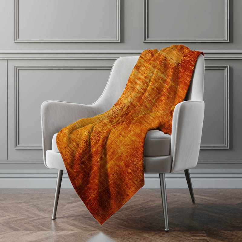 Premium Machine Washable Abstract Ombre Sherpa Throw Blanket - Paprika - 4'2" x 5'10"
