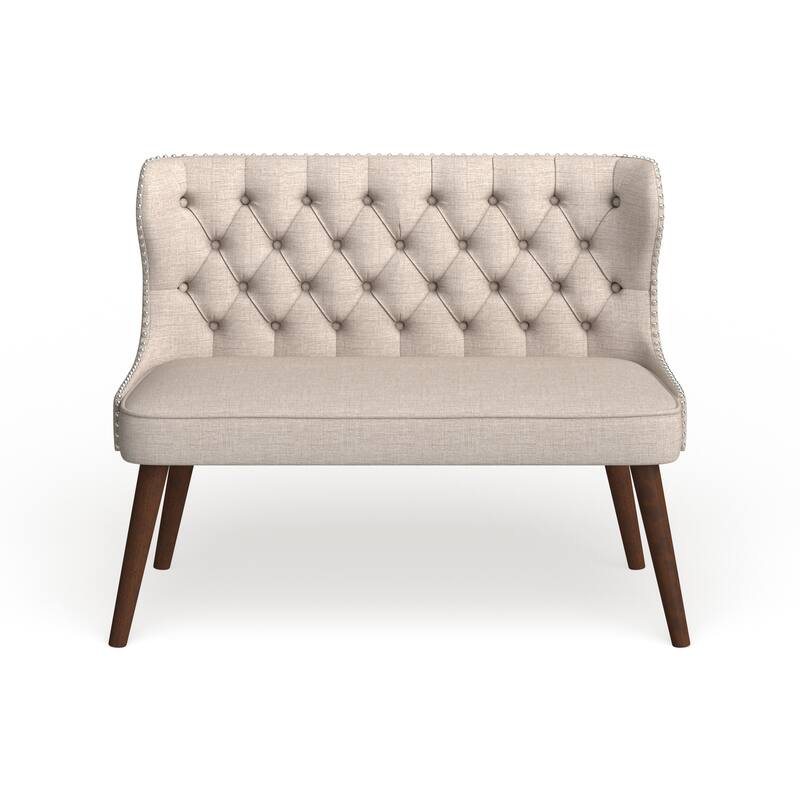 Carson Carrington Rudkobing Mid-century Modern Wood and Fabric Upholstered Button-tufting Loveseat