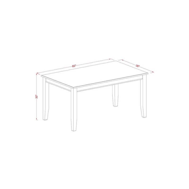HomeStock 5-Piece Rectangle Mahogany Finish Solid Wood Top Dining Table with 4 Parson Chair