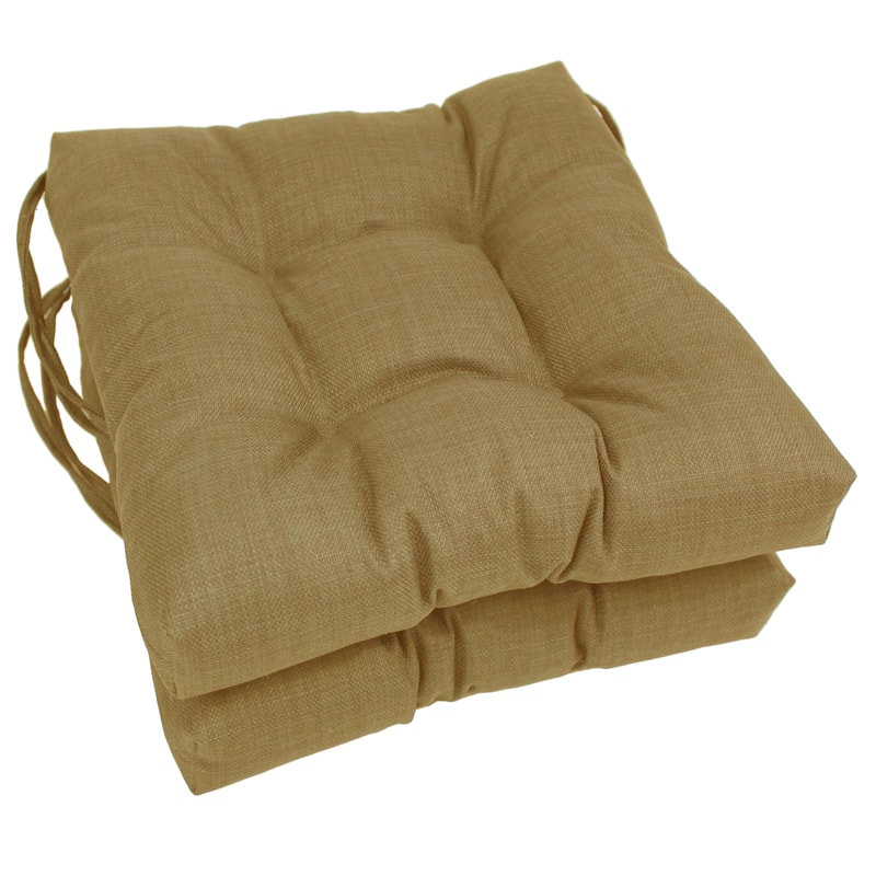 16-inch Square Indoor/Outdoor Chair Cushions (Set of 2) - 16 x 16 - Wheat