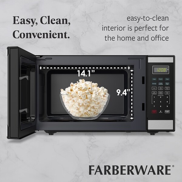 Farberware 1.1 Cu. Ft. Black & Stainless Steel 1000 Watt