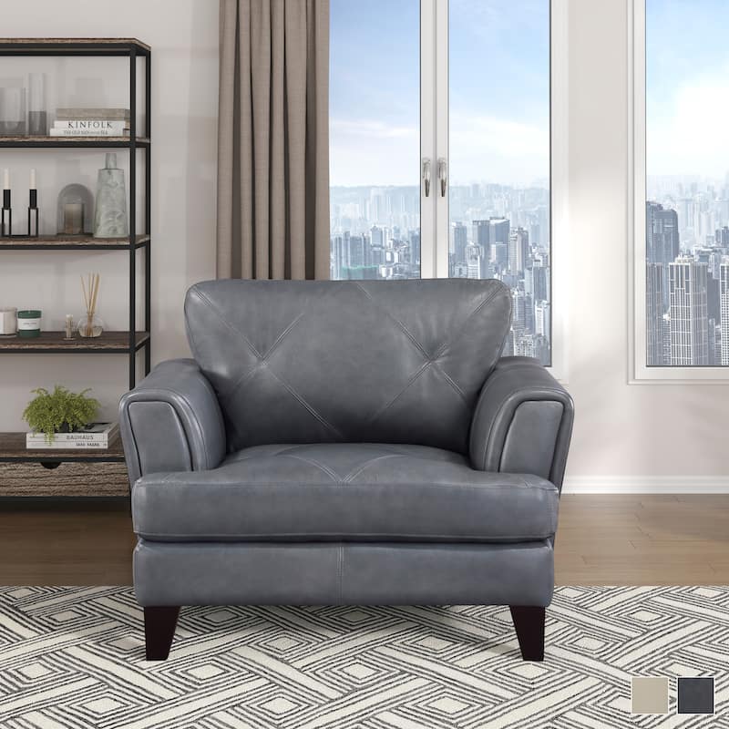 Howe Leather Living Room Chair - 44.5" x 38" x 35.5"