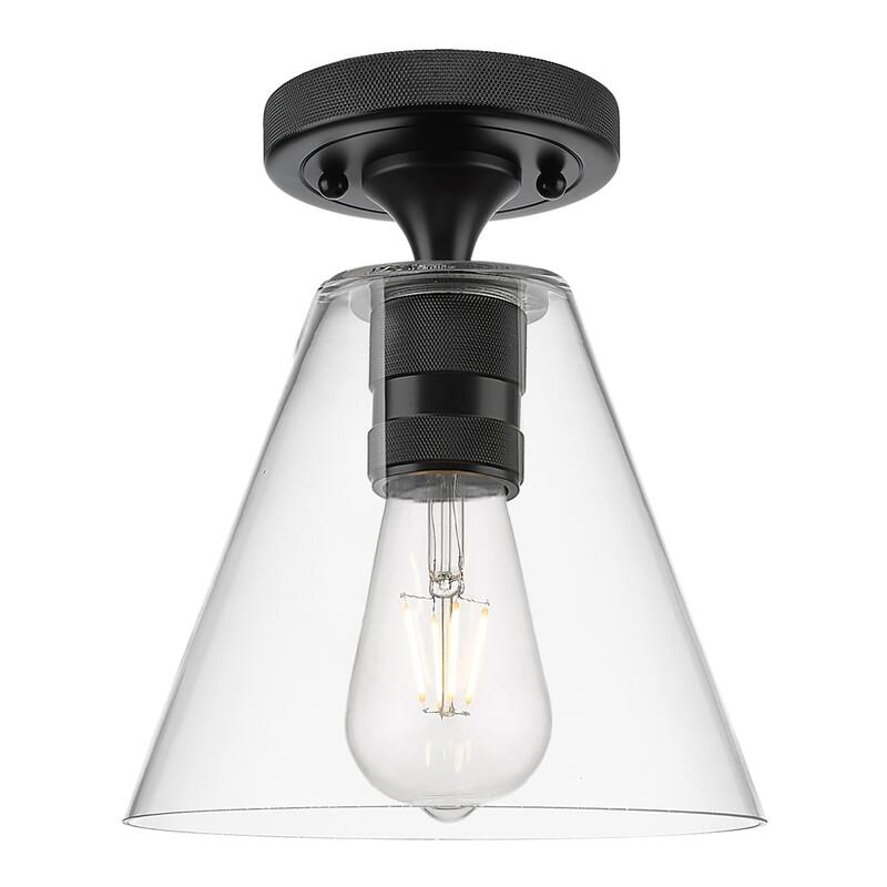 Innovations Lighting 434-1F-GBC-82 Crown Point 8" Wide Semi-Flush - Matte Black