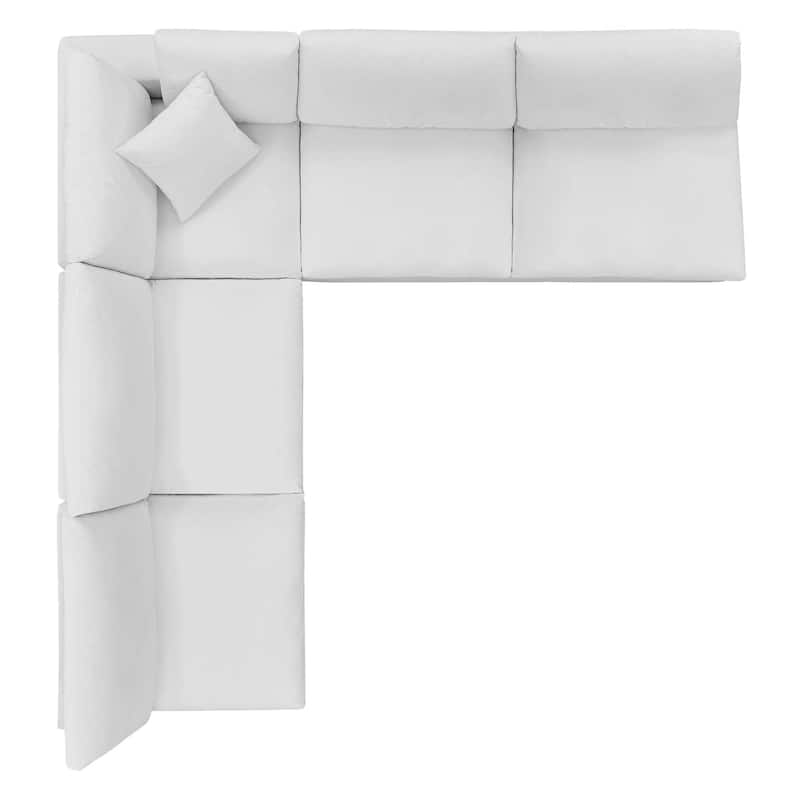 Commix Down Filled Overstuffed Velvet 5-Piece Sectional Sofa