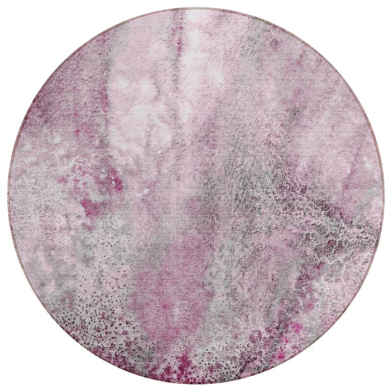 Machine Washable Indoor/ Outdoor Abstract Watercolor Chantille Rug