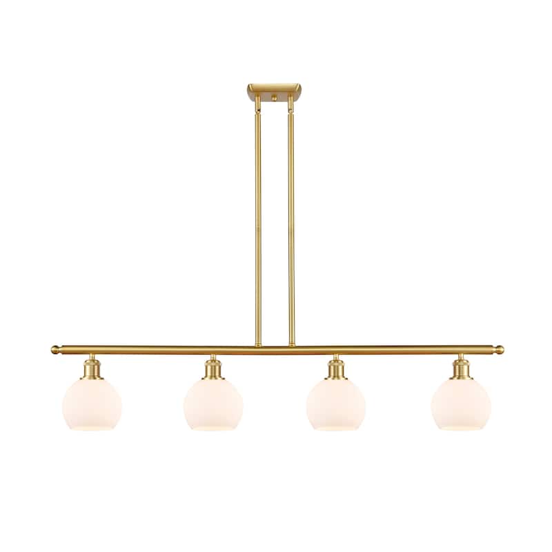 Innovations Lighting 516-4I-10-48 Athens Linear Athens 4 Light 48" - Satin Gold / Matte White
