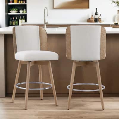 Ryan Swivel Counter Height Bar Stools with Bentwood Back