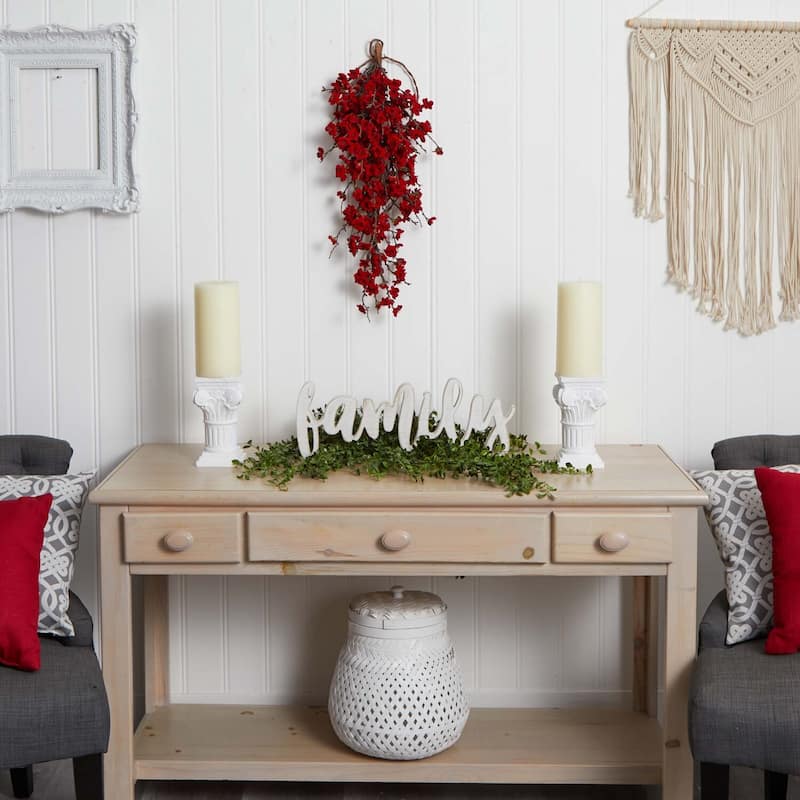 Artificial Teardrop Tree - 28In. Indoor Plum Tree - Realistic Faux Plant Decor - Home Office Living Room - 2.33ft.