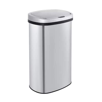 Innovaze 15.6 Gal./60 Liter Stainless Steel Oval Motion Sensor Trash Can for Kitchen