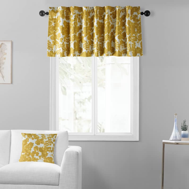 Exclusive Fabrics Fleur Printed Cotton Window Valance - 50 X 19