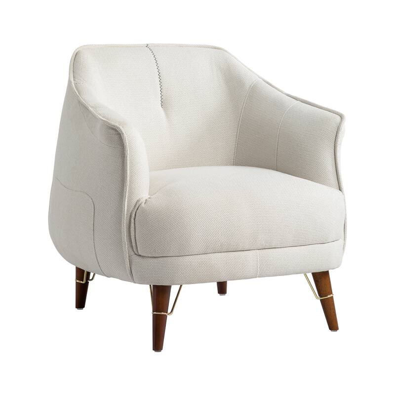 XINMICS Mid-Century Modern Accent Chair, Tufted Upholstered Armchair for Living Room, Bedroom, Set of 1