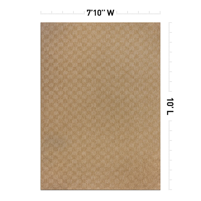Diamond Weave Reversible Jute-Look Indoor/Outdoor Rug Reversible, Easy-Care Indoor/Outdoor Rug with Natural Fiber Look