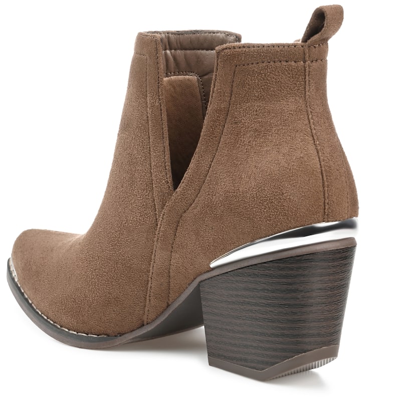Journee Collection Women's Issla Pull On Stacked Heel Booties