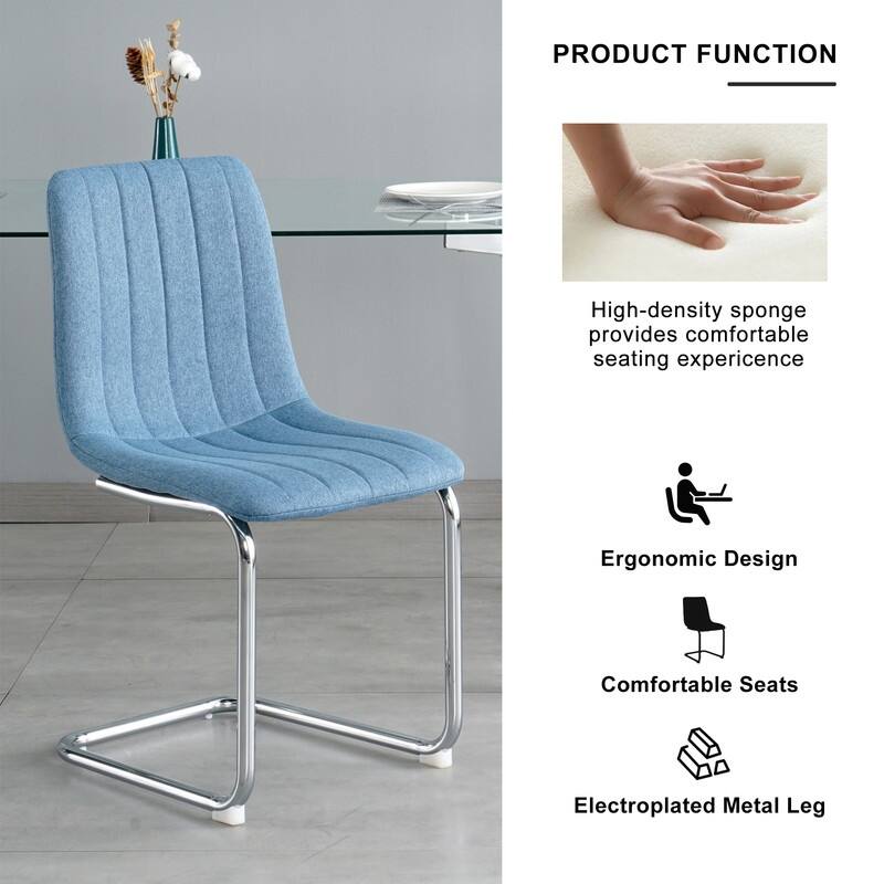 Modern/Simple Dining Chairs with Sliver Metal Base Set of 4