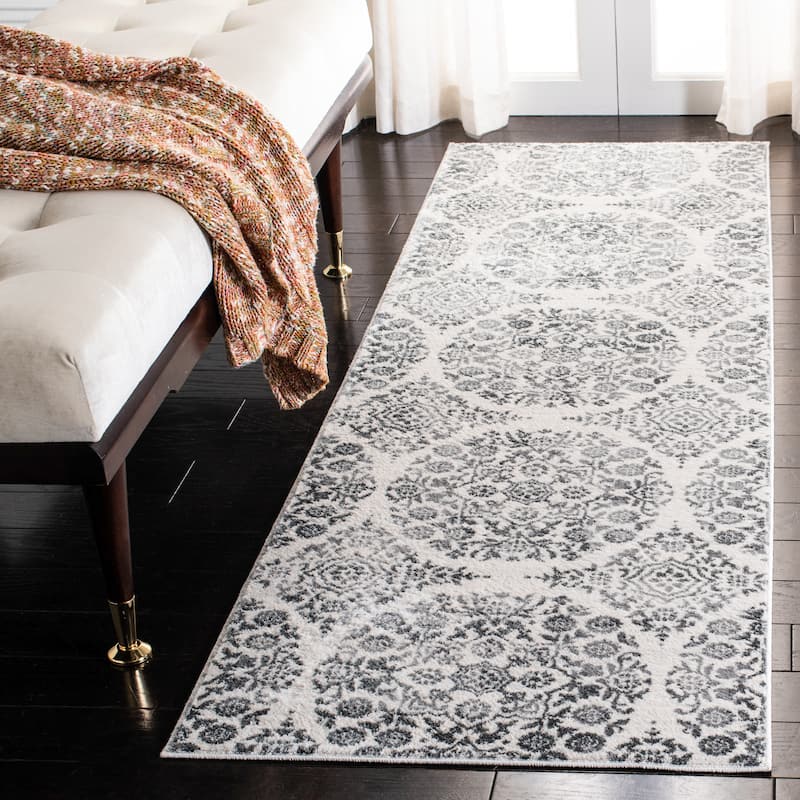 SAFAVIEH Isabella Eriona Traditional Rug - 2'2" x 7' Runner - Charcoal/Ivory - Runner