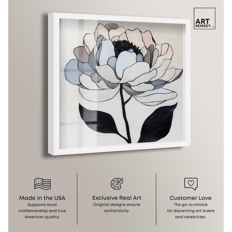 Gray Scale Flower II Shadowbox by Art Remedy