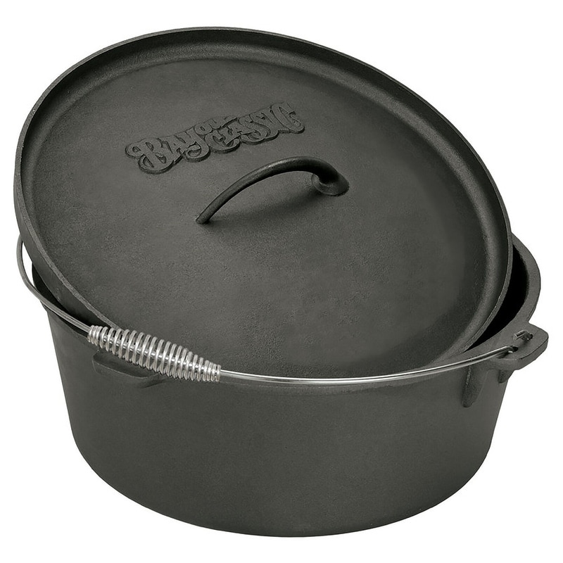 Bayou Classic 7448 2.5-qt Cast Iron Covered Sauce Pot Features Self-Basting  Domed Lid Perfect For Reducing Sauces Simmering Soups or Boiling Eggs
