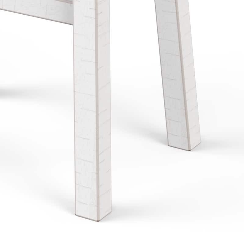 31" Farmhouse Gray Solid Wood Backless Set of 2 Saddle Stool