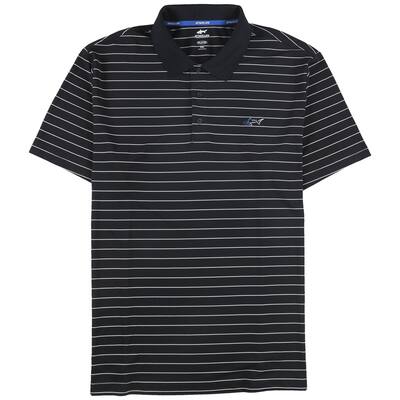 Greg Norman Mens Striped Polo Shirt,, Black, Small