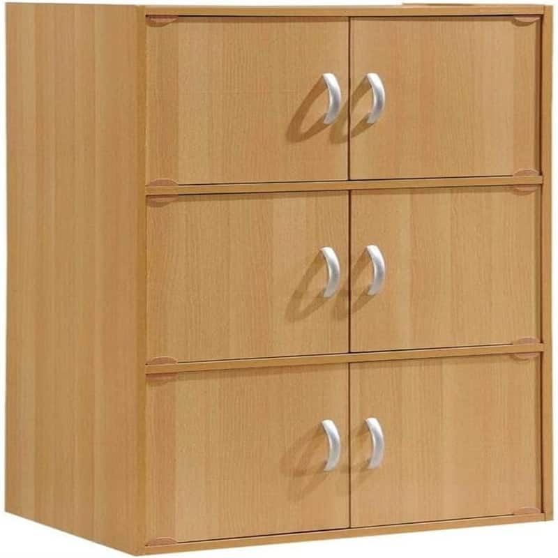 3-Shelf Bookcase Cabinet - Beech