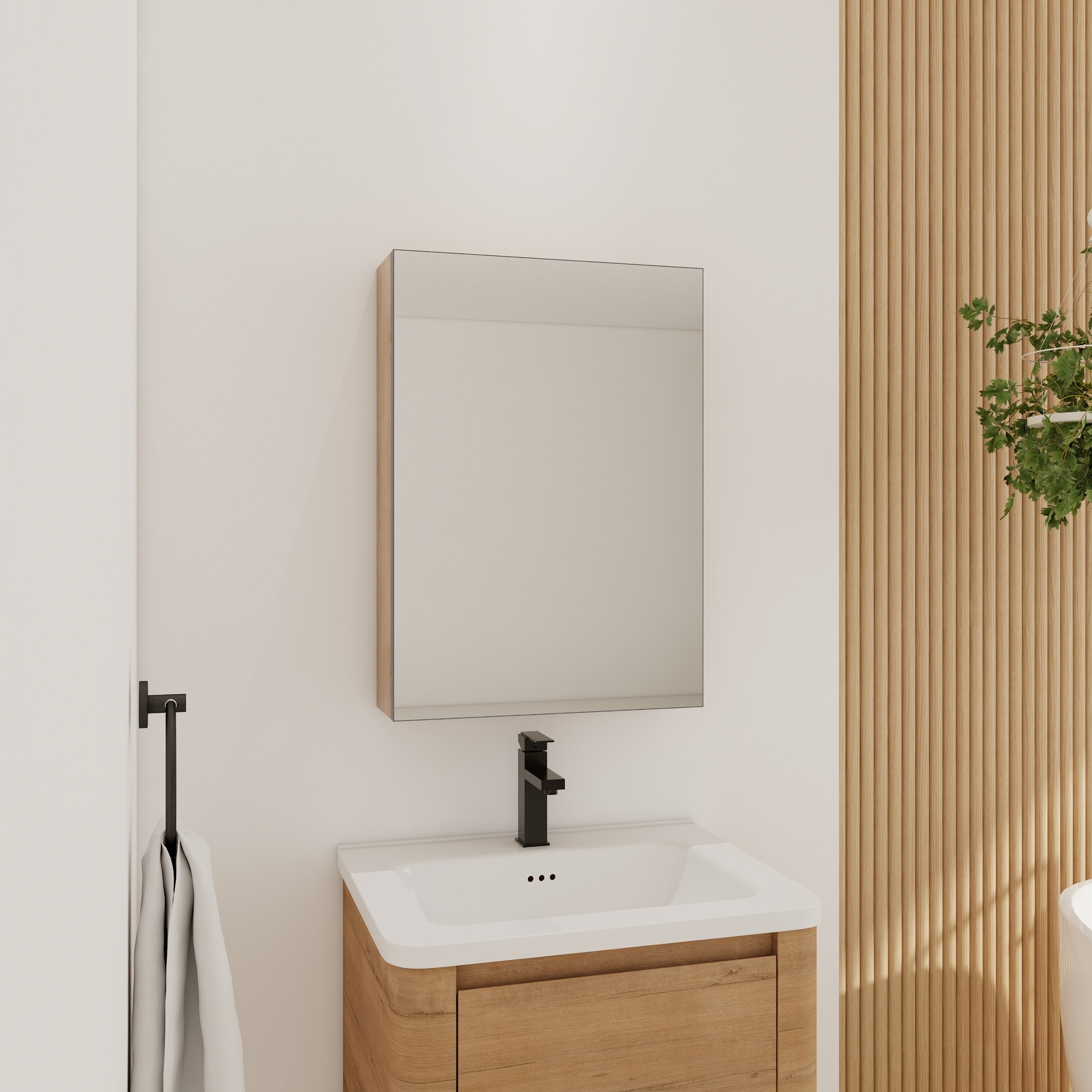 10/14/20" Wall Mounted Bathroom Mirror Cabinet with Storage,Soft Close Plywood Medicine Cabinet with Adjustable Glass Shelves