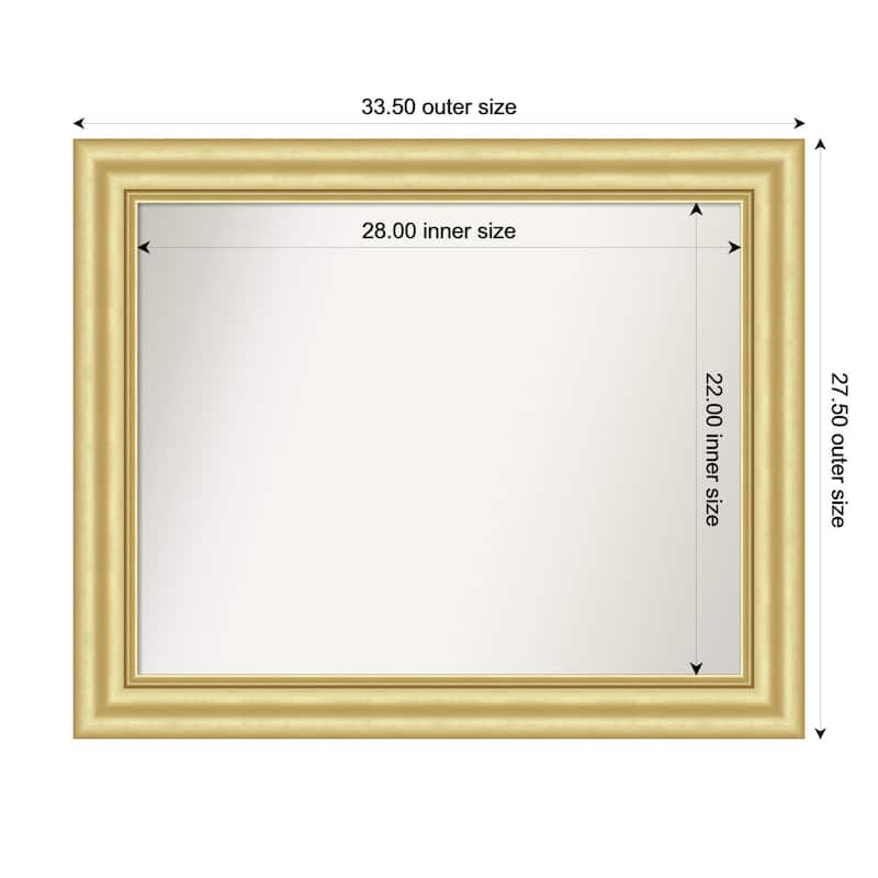 Sophia Non-Beveled Framed Wall Mirror - 34 x 28 in - Sophia Gold