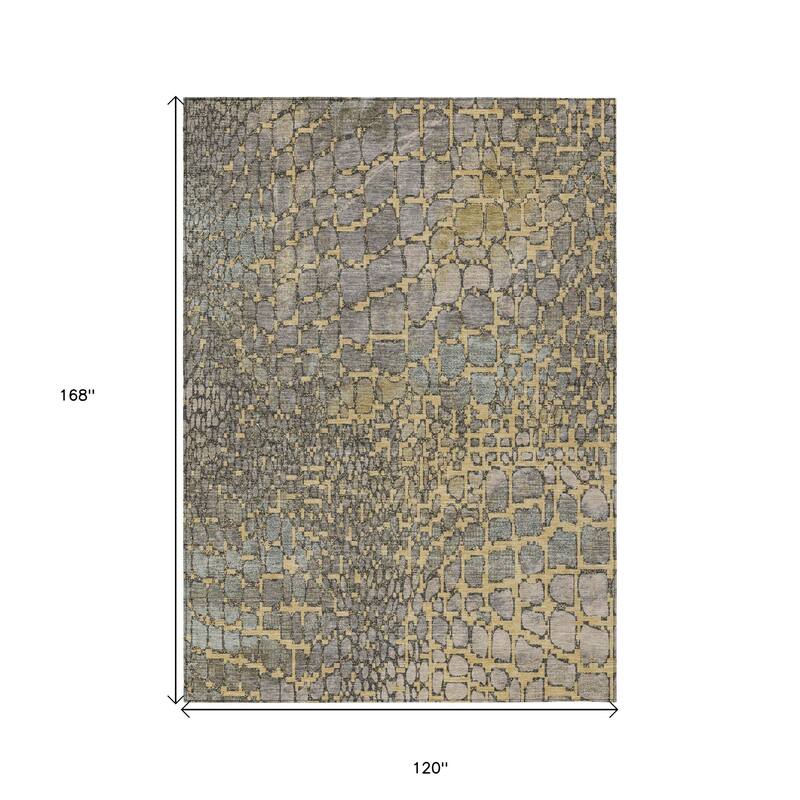 HomeRoots Abstract Transitional Rectangle Outdoor Rug