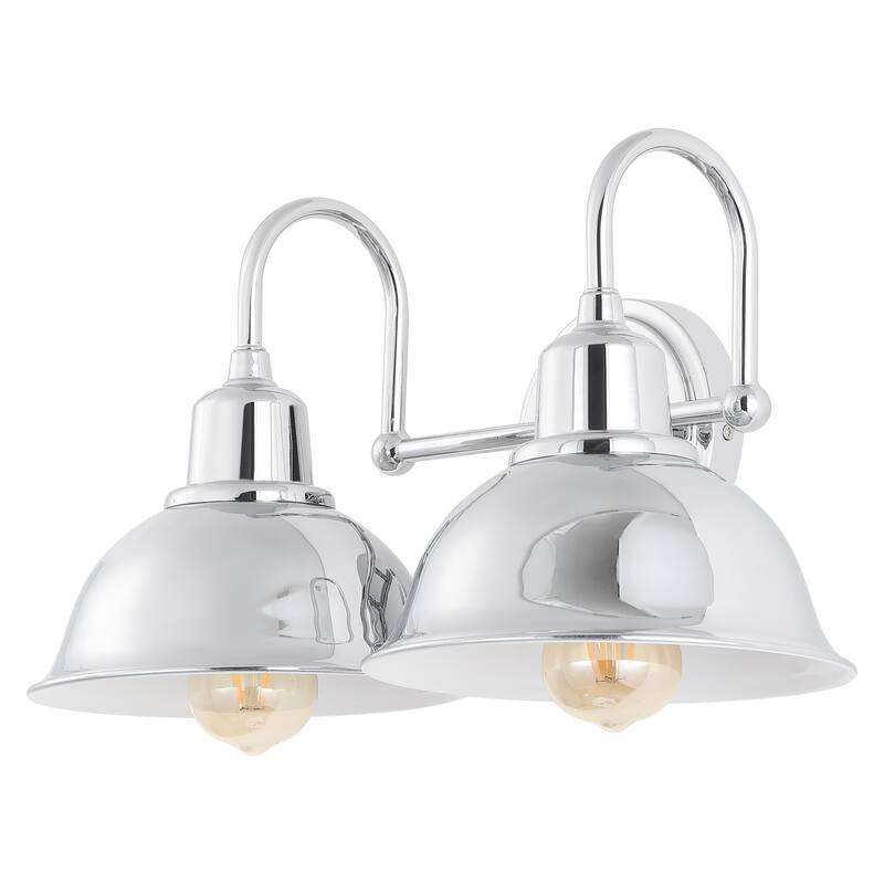 Frisco Farmhouse Industrial Iron LED Vanity, Chrome by JONATHAN Y