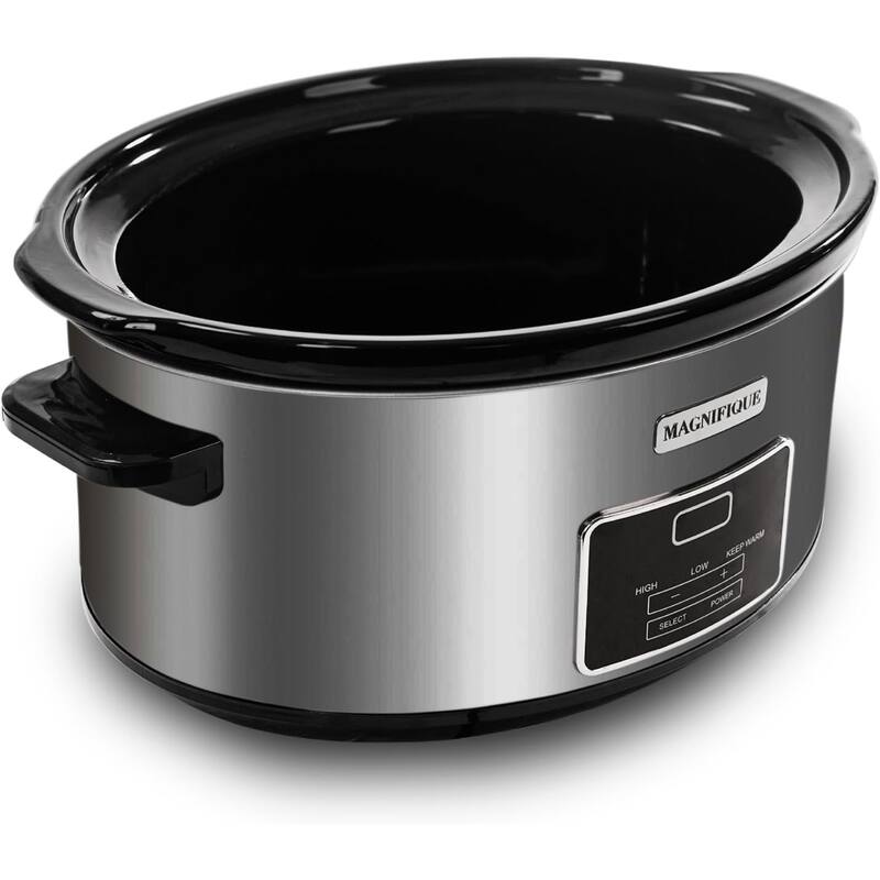 Magnifique 7 Qt Oval Dark Stainless Steel Digital Slow Cooker