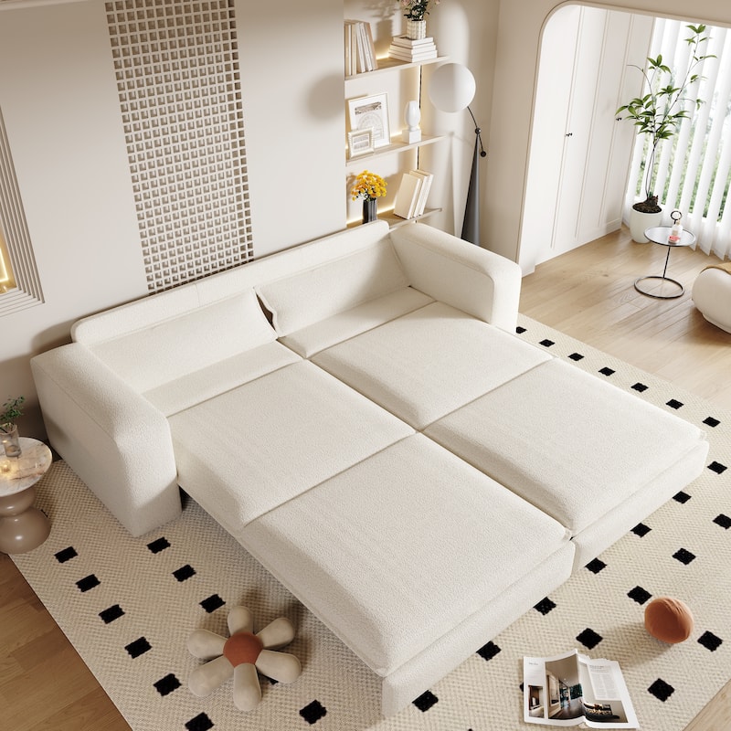 Homy Casa Pull-Out Sofa Bed, 2-in-1 Convertible Sleeper Couch