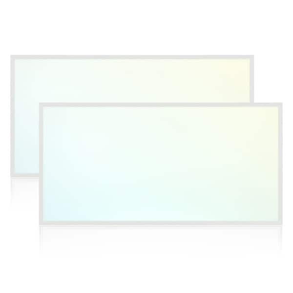 slide 2 of 7, Luxrite 2x4 FT LED Flat Panel Light, 30/40/50W, 3 CCT 4000K-6500K, 3750/5000/6250 Lumens, 0-10V Dimmable, ETL DLC 2-Pack Color Selectable 30K/40K/50K