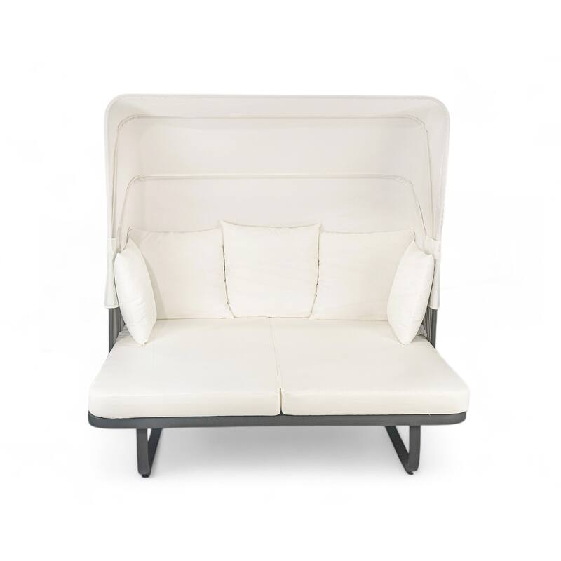 57" Outdoor Patio Daybed Rattan Daybed