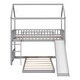 preview thumbnail 15 of 14, Twin over Twin Bunk Bed with Slide, House Bed with Slide