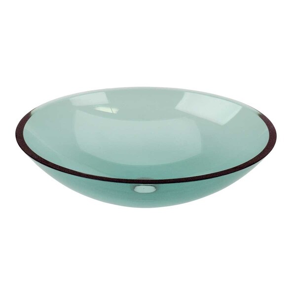 Green Tempered Glass Vessel Sink Bowl with Drain | Renovators Supply