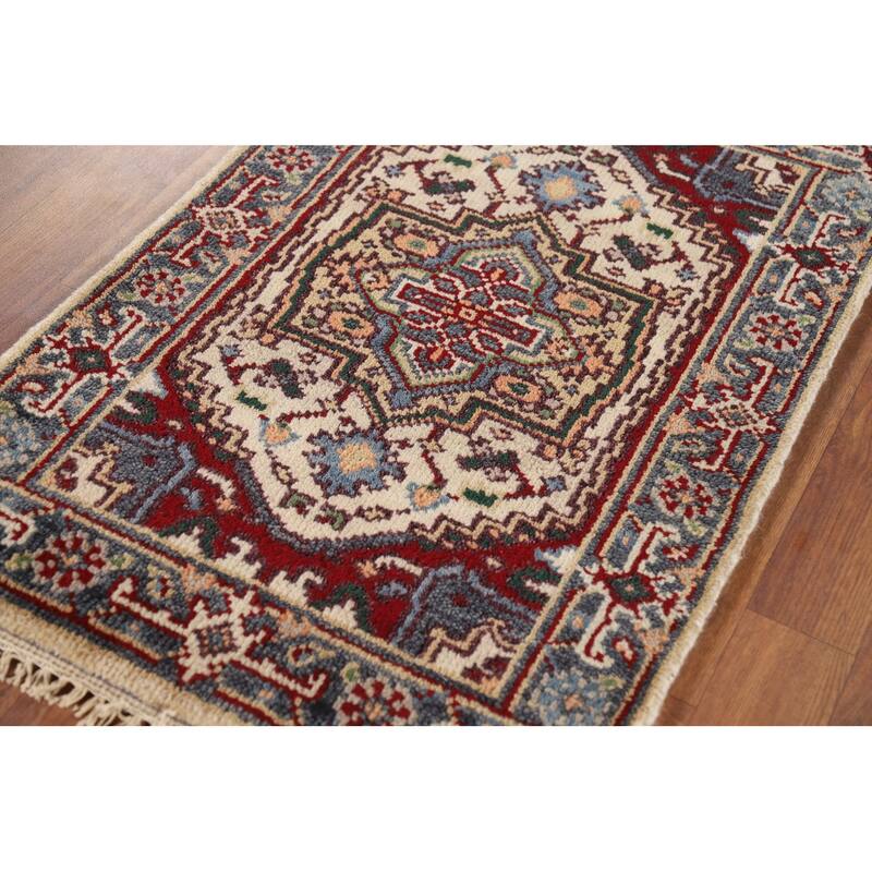 Geometric Heriz Serapi Oriental Foyer Rug Handmade Wool Carpet - 2'0" x 3'0"