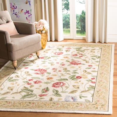 SAFAVIEH Handmade Chelsea Sharde French Country Floral Wool Rug