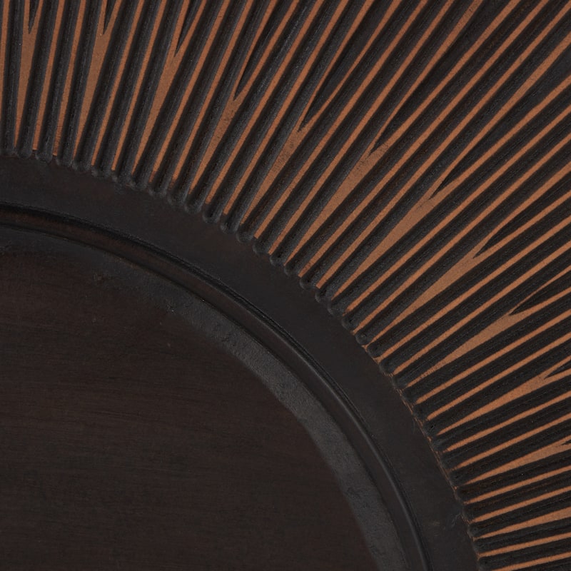 Wooden Sun Large Home Wall Decor with Copper Accents - Dark Brown - Roche River Decor