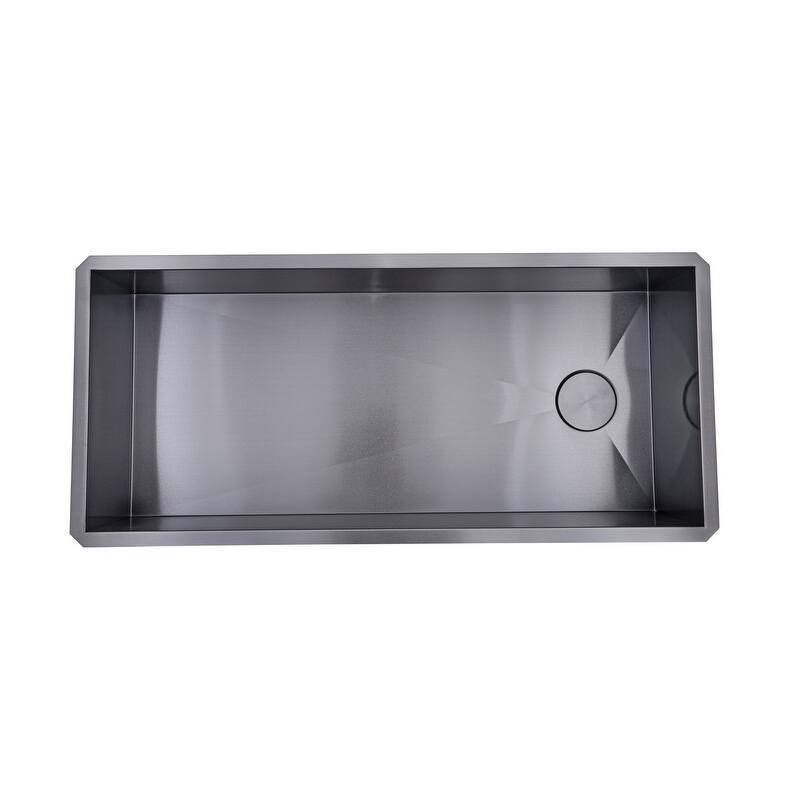 Kingsman 42 Inch Galaxy Black Matte Black Stainless Steel Undermount 16-Gauge Kitchen Sink Single Bowl
