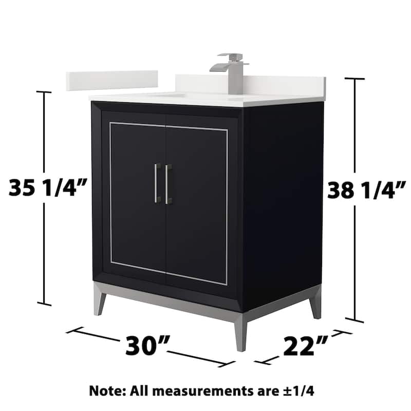 Wyndham Collection WCH515130S-QTZ-UNSMXX Marlena 30" Free Standing