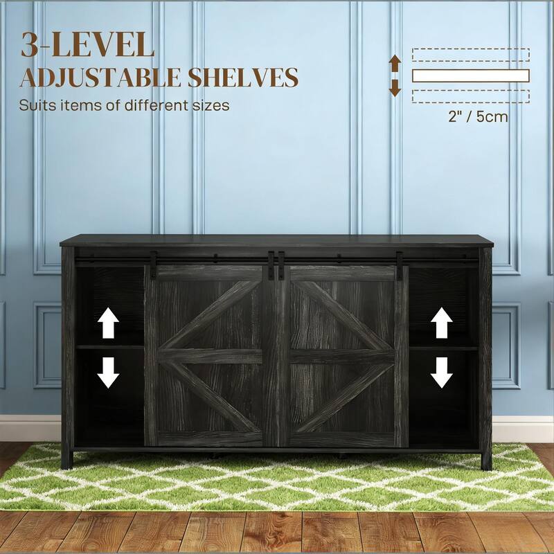 Farmhouse Sideboard with Sliding Barn Doors